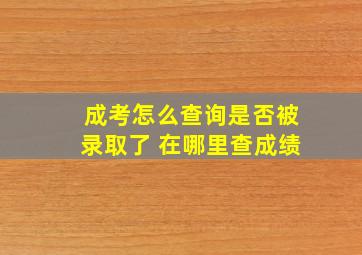 成考怎么查询是否被录取了 在哪里查成绩